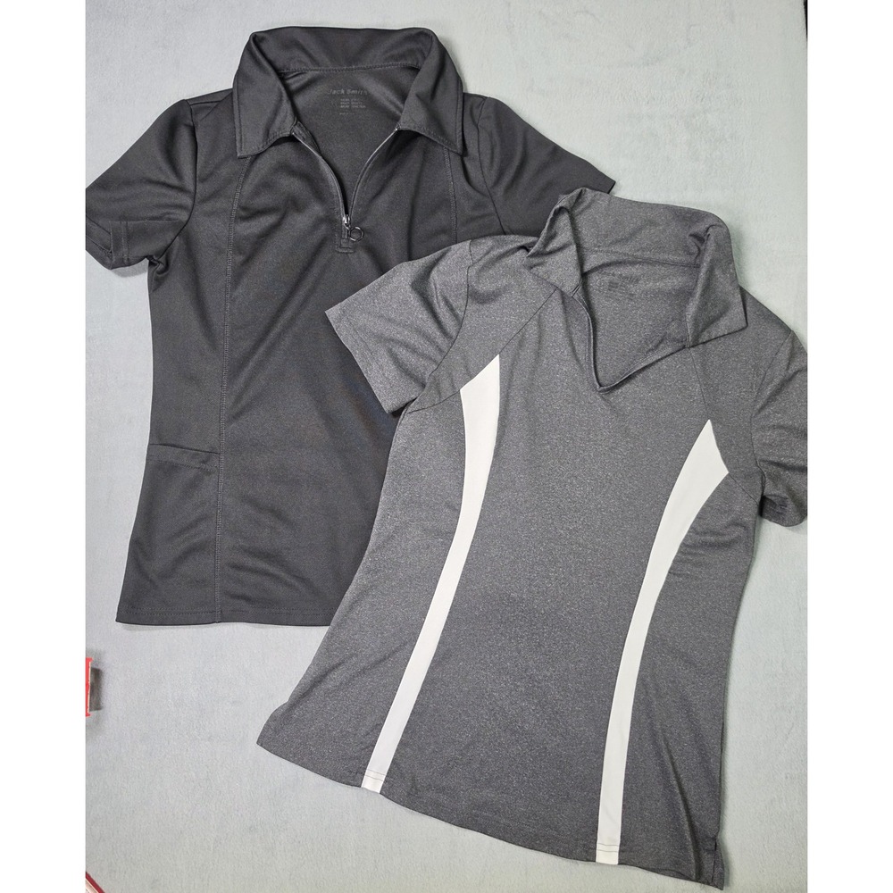 Athletic Polo Bundle Womens Small Gray Black Jack Smith Activewear